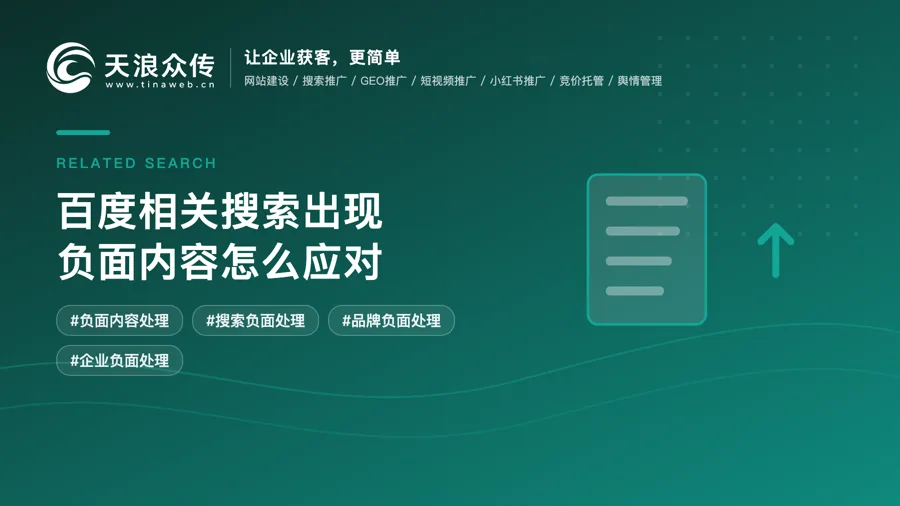 百度相关搜索出现负面内容怎么应对？