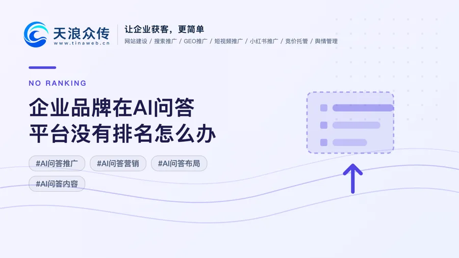 企业品牌在AI问答平台没有排名怎么办配图