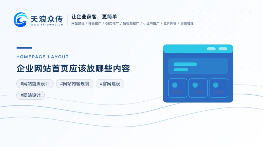 企业网站首页应该放哪些内容配图