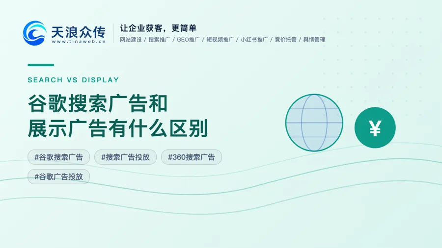 谷歌搜索广告和展示广告有什么区别配图